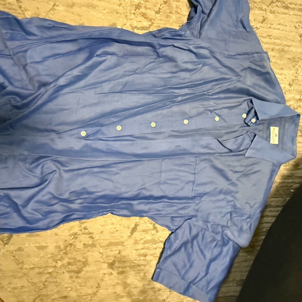 Blue Short Sleeve Button-Up Shirt